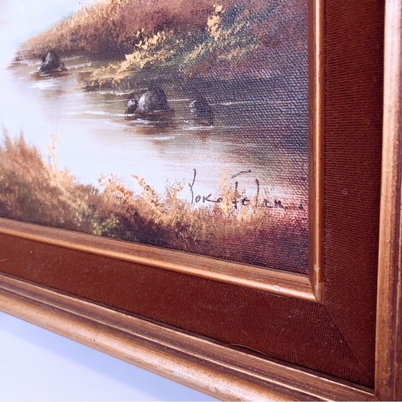 Beautiful Original Oil Painting Rural Trees River Scene signed by Yoko Folan - Picture 5 of 6